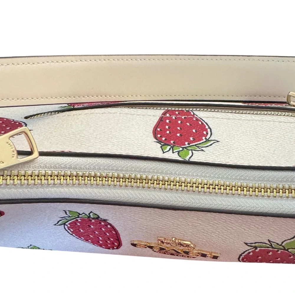 Coach Teri Strawberry Hobo Crossbody Adjustable Strap Gold Tone Hardware NWT